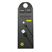 Кабель Hoco X6 Khaki Lightning черный 1 м