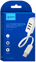 USB - Xaб Dream DRM-UH1-03 3USB белый 30 см