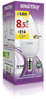 Светодиодная лампа SmartBuy C37-8,5W/3000/E14 теплый свет