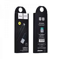 Кабель Hoco X5 Bamboo Lightning черный 1 м