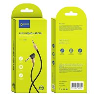 Аудиокабель AUX Hoco AX02 Jack 3.5 мм угловой черный/золото 1.5 м