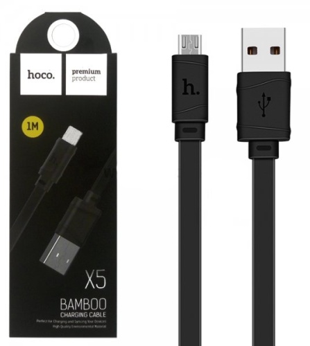 Кабель Hoco X5 Bamboo MicroUSB черный 1 м Кабель Hoco X5 Bamboo MicroUSB черный 1 м