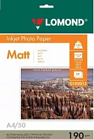 Фотобумага LOMOND А4 матовая двусторонняя 190г/м2, 50л. (0102015)