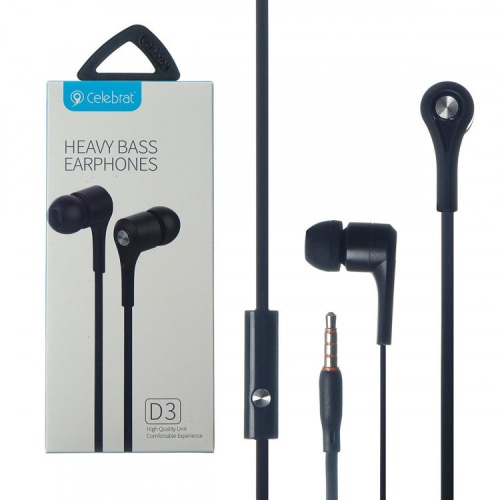 Наушники с микрофоном Celebrat D3 black