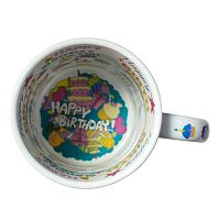 Кружка 300мл белая принт внутри Happy Birthday