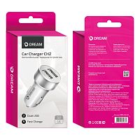 Автомобильная зарядка Dream DRM-CH2-02 2USB 1A серебро