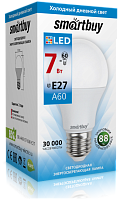 Светодиодная лампа SmartBuy A60-07W/6000/E27 холодный дневной свет
